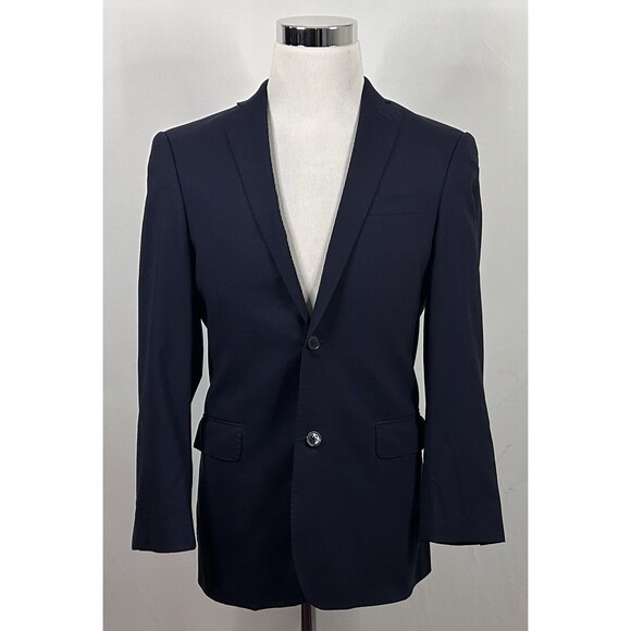 Murano 38R Slim Fit Sport Coat Wool Blend Navy Blue Two Button Double Vented - Picture 2 of 9